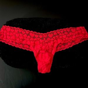 Victoria’s Secret “The Lacie” Valentine Red Heart Panty. O/S. Never Used.